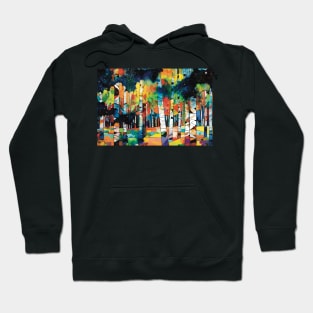 Colorful Night Forest Hoodie